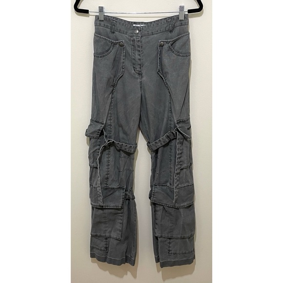 Acne Studios Gray Cargo Pants, Size 32 160/60A - Picture 1 of 13
